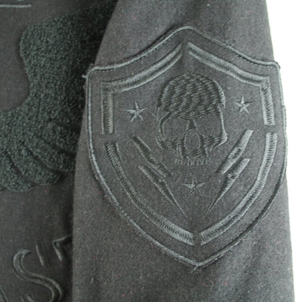 Affliction Black Double Breasted Embroidered Skul… - image 8